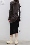marc le bihan off shoulder skirt 2852 E23 MOKA
